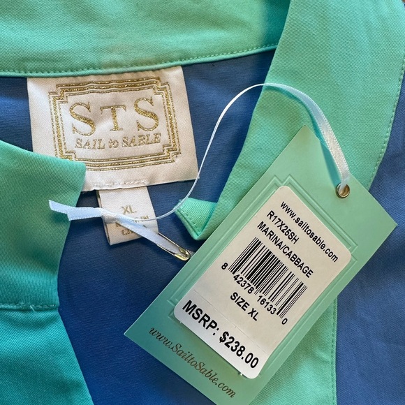 Sail to Sable Blue Mint Colorblock Sleeveless Shift Dress NWT XL Preppy Summer - Picture 4 of 9